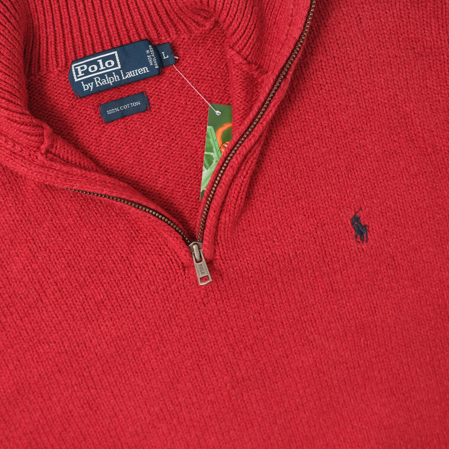 Vintage Ralph Lauren Q-Zip Knit Sweater Small 
