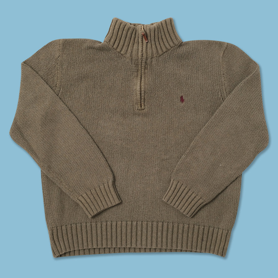 Vintage Polo Ralph Lauren Q-Zip Knit Sweater Medium 