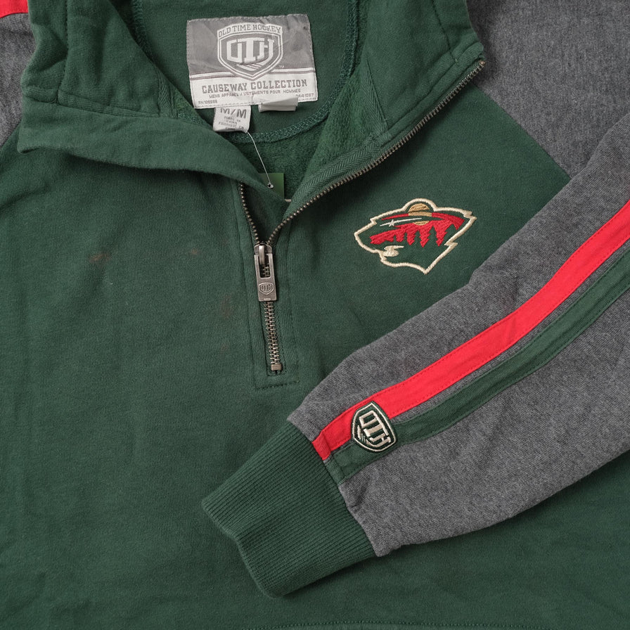 Vintage Minnesota Wild Q-Zip Sweater Large 