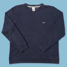 Vintage Nike Mini Swoosh V-Neck Sweater Medium 