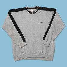 Vintage Nike Mini Swoosh V-Neck Sweater XLarge 