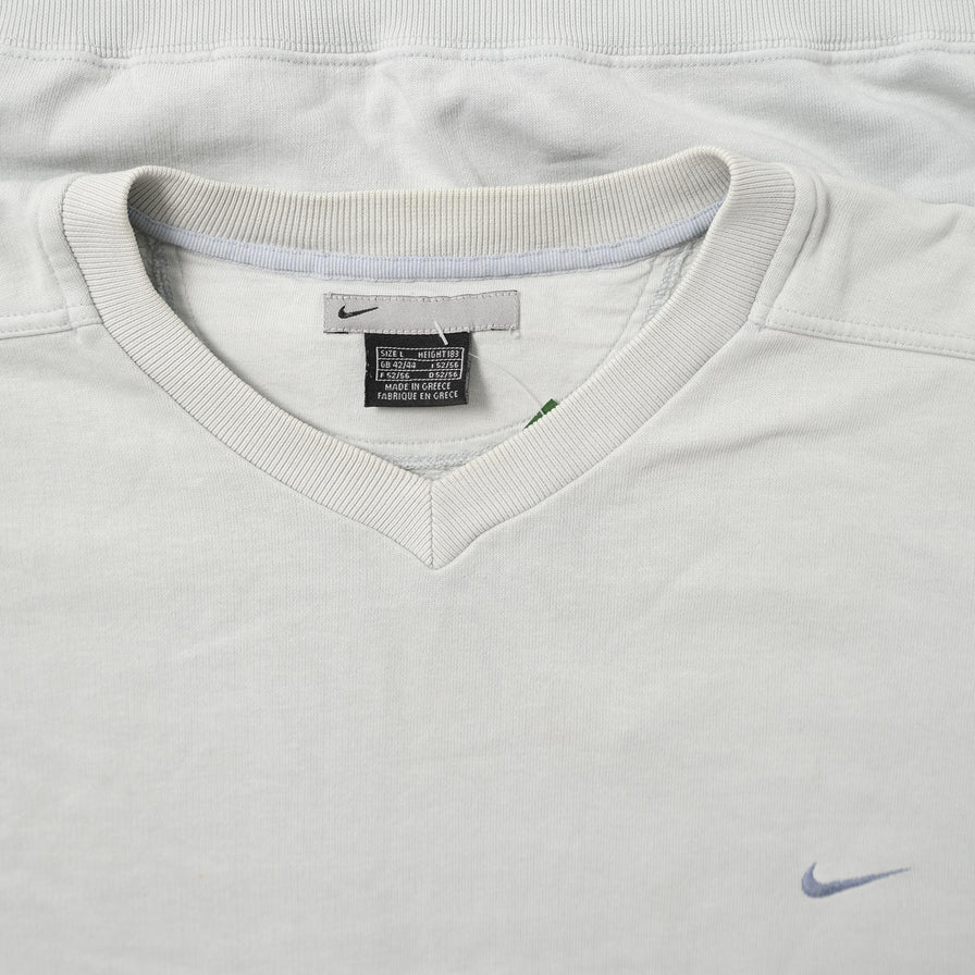 Vintage Nike Mini Swoosh V-Neck Sweater Large 