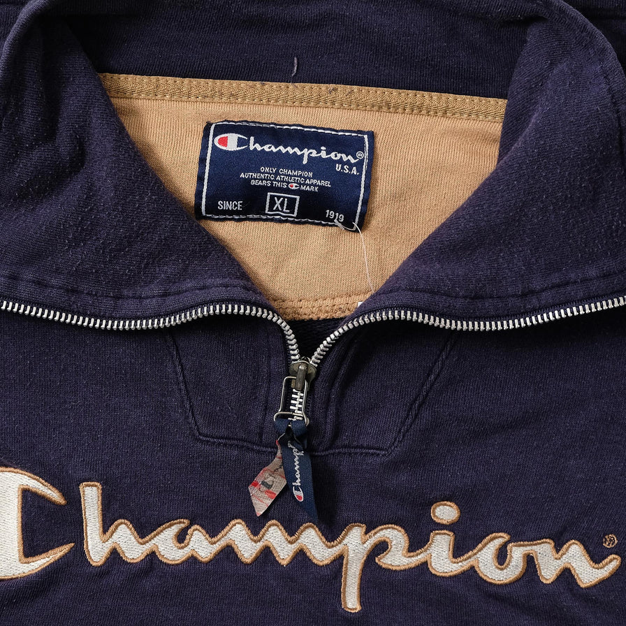 Vintage Champion Q-Zip Sweater XLarge 