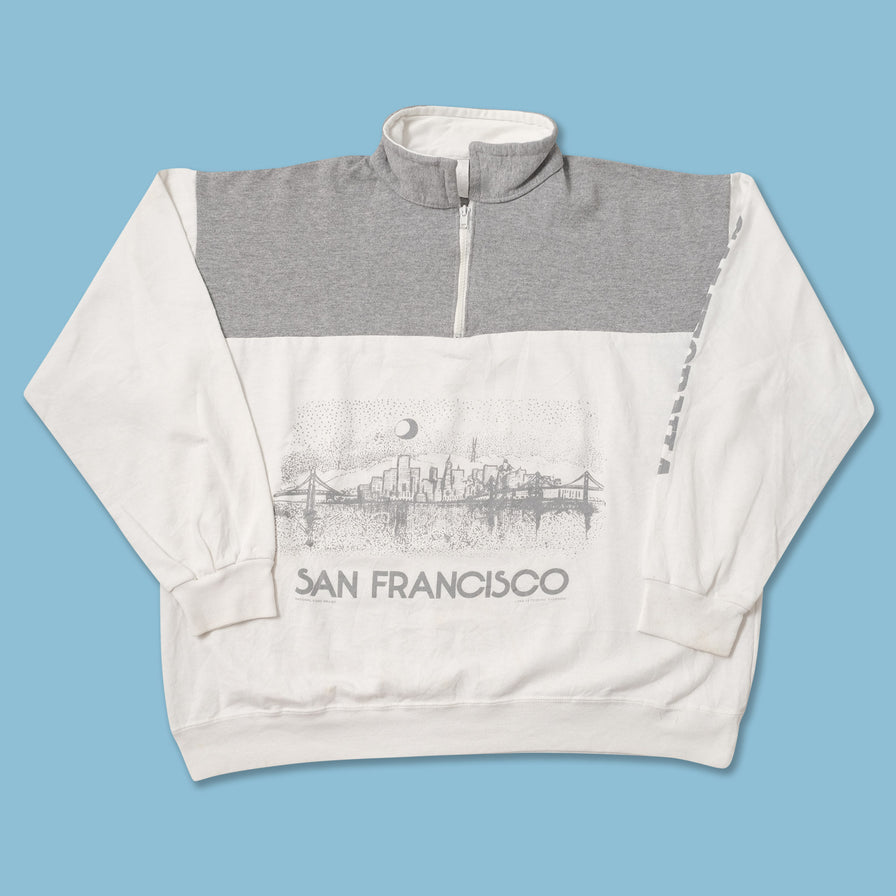 Vintage San Francisco Q-Zip Sweater Large 