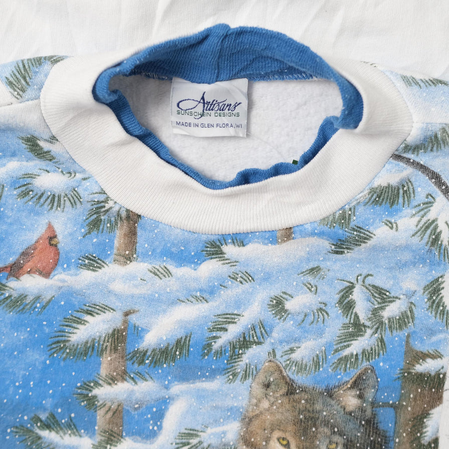 Vintage Wolves Sweater Medium 