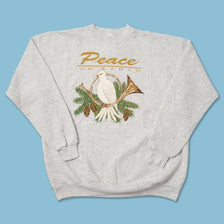 Vintage Peace On Earth Sweater XLarge 