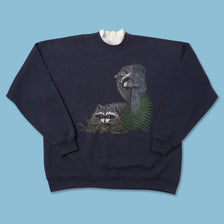 Vintage Racoon Sweater XLarge 