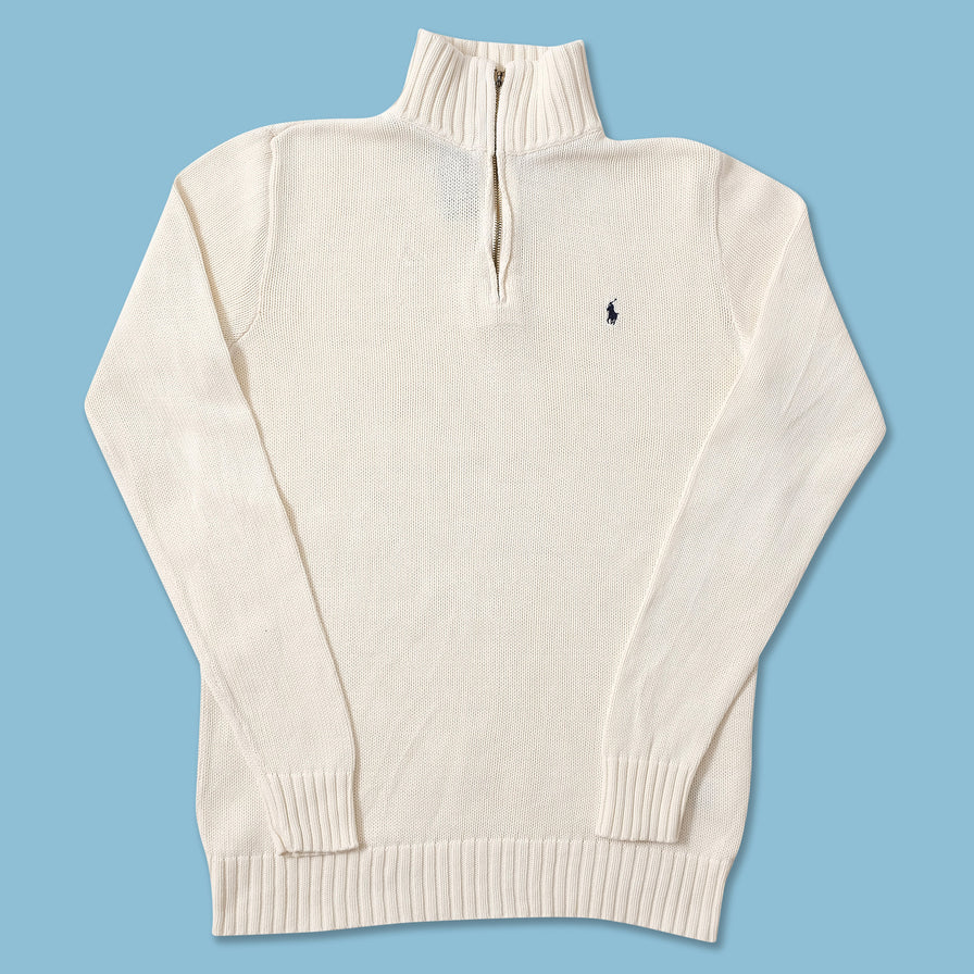 Vintage Polo Ralph Lauren Q-Zip Knit Sweater Small 
