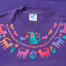 Vintage Cats T-Shirt Large