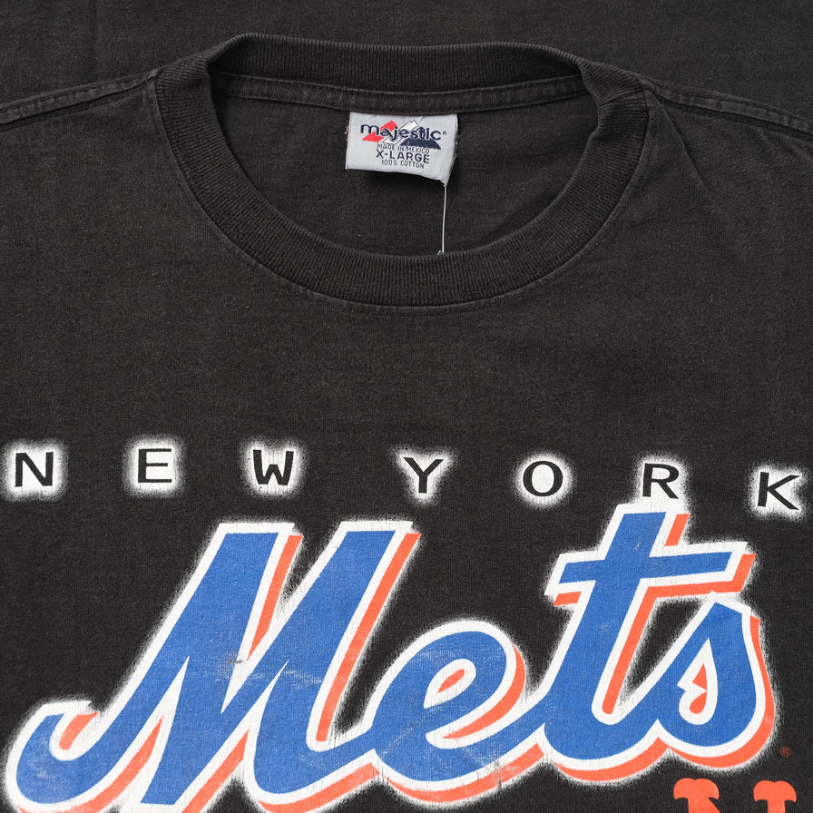 Vintage 90's New York Mets MLB Black T Shirt Size L 