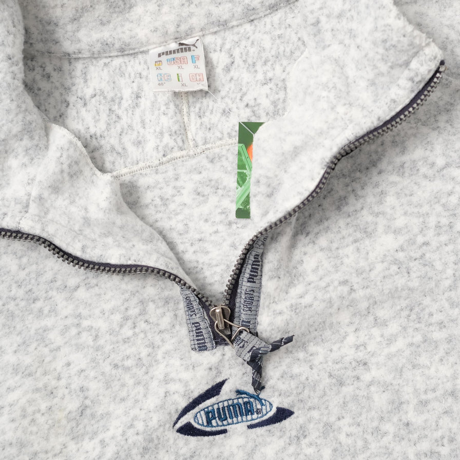 Vintage Puma Fleece Q-Zip Sweater XLarge 