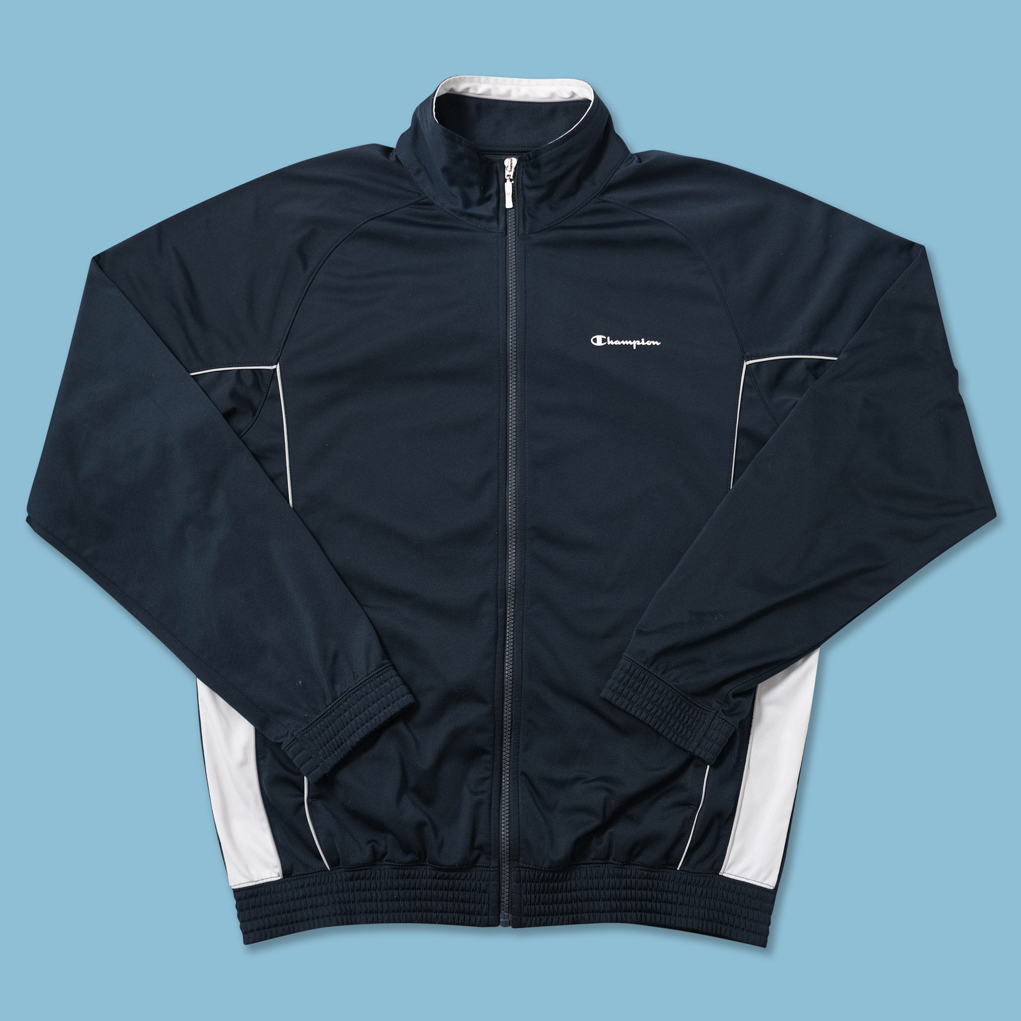 Black champion track jacket on sale