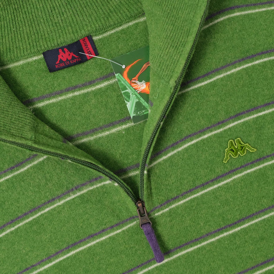 Vintage Kappa Q-Zip Knit Sweater Large 