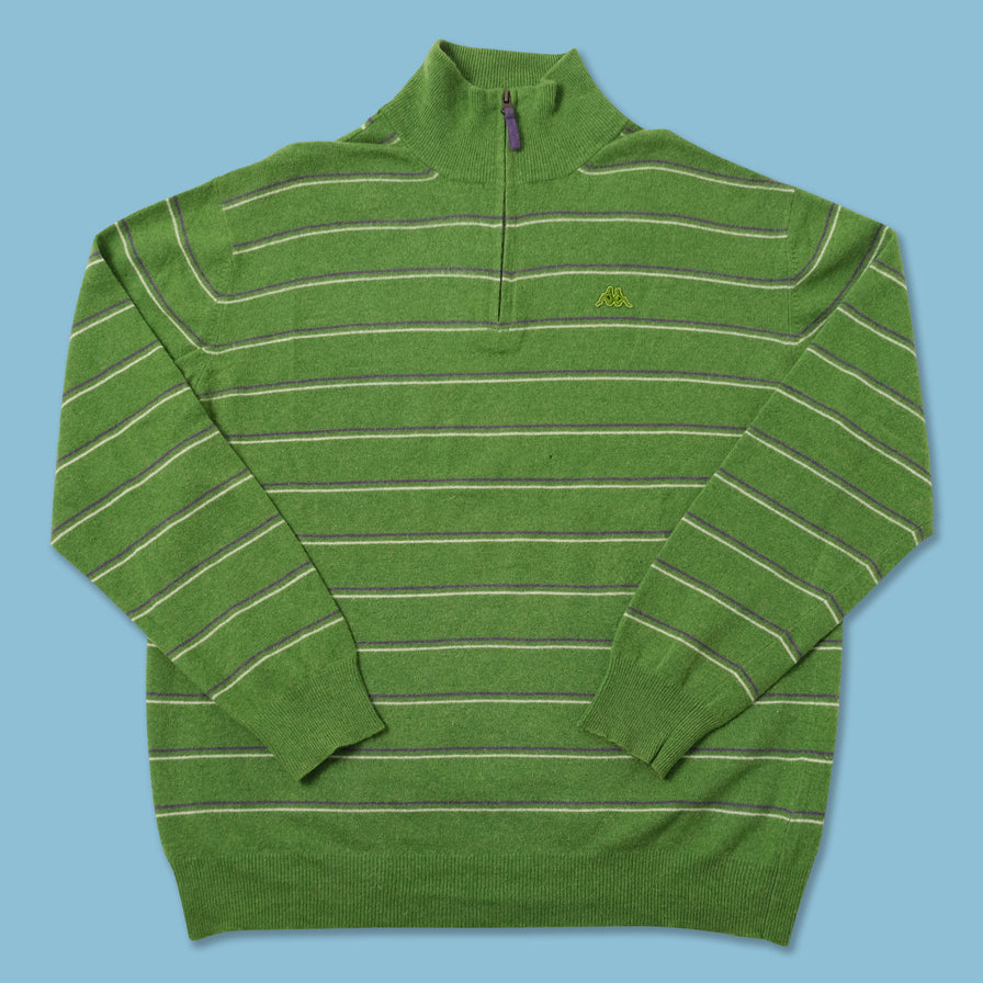 Vintage Kappa Q-Zip Knit Sweater Large 