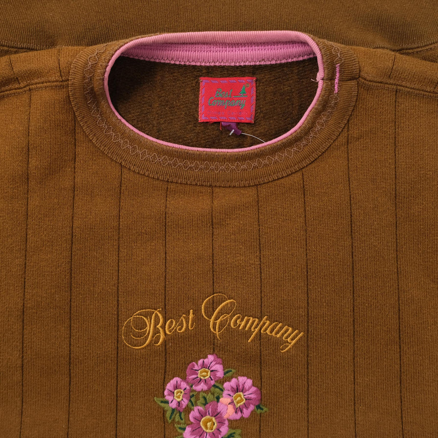 Vintage Best Company Flower Sweater Large 