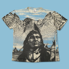 Vintage Native Americans AOP T-Shirt Large 