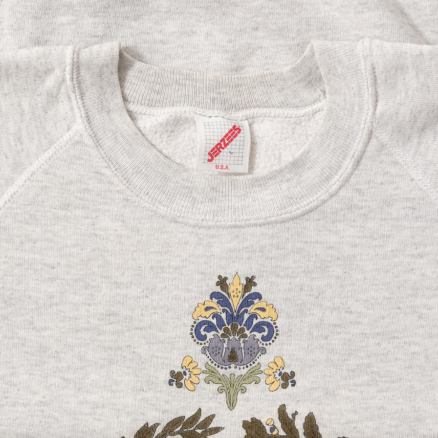 Vintage Women's Flower Sweater Large 