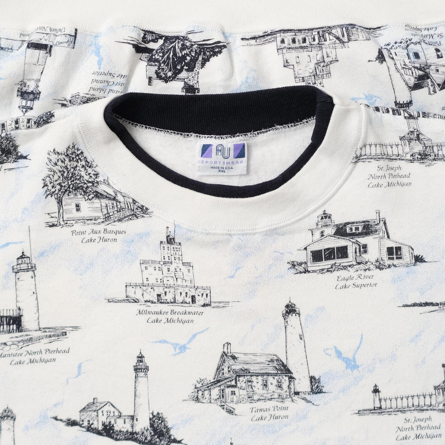 Vintage Lighthouse Sweater XLarge 