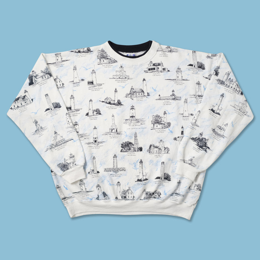 Vintage Lighthouse Sweater XLarge 