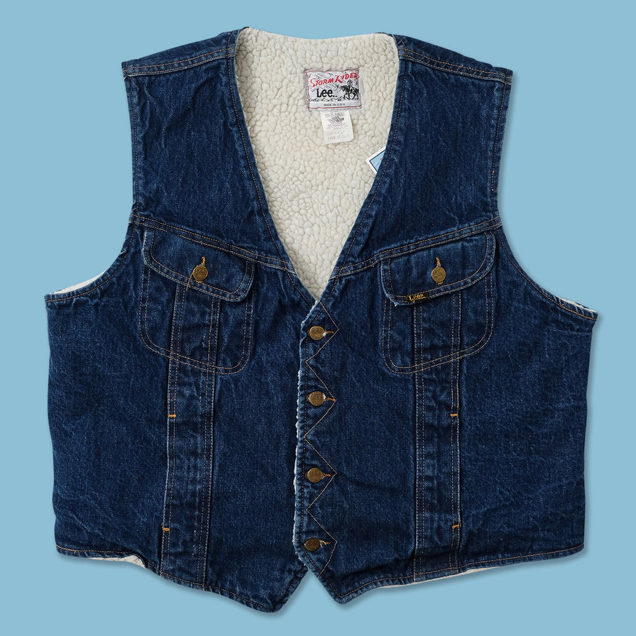 Vintage Lee Padded Denim Vest XLarge 
