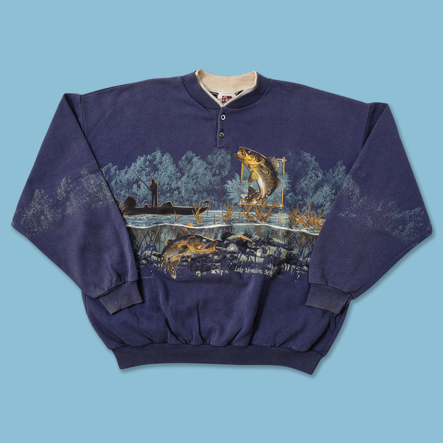 Vintage Fishing Sweater XLarge 
