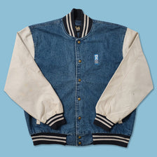 Vintage Denim Varsity Jacket XLarge 