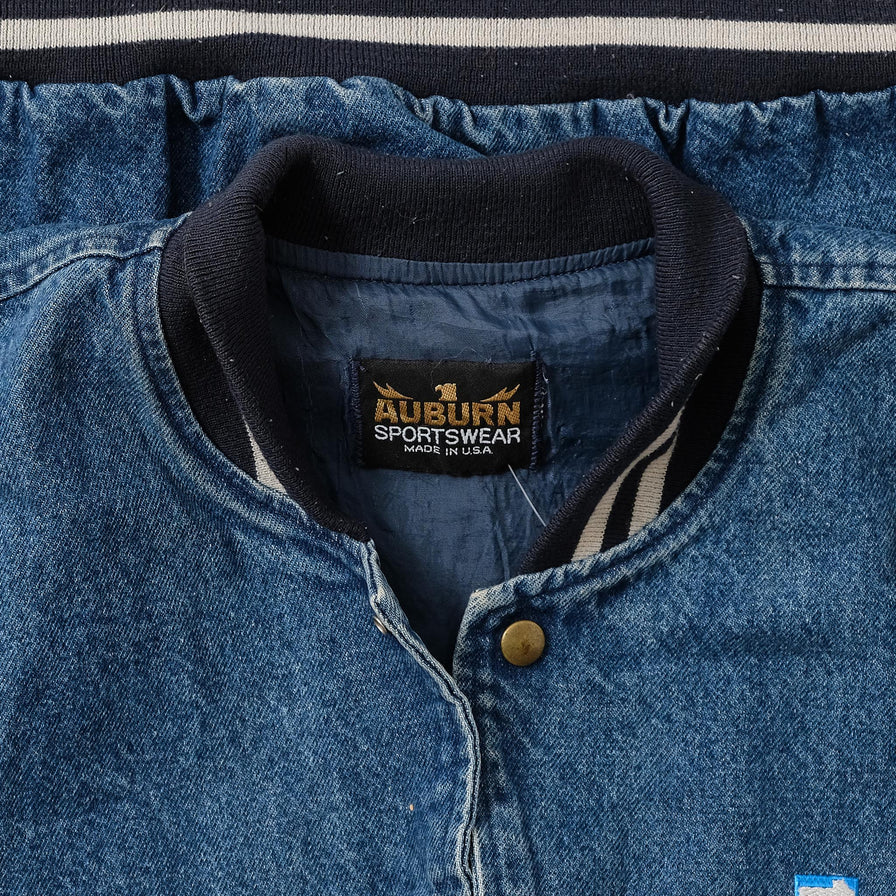 Vintage Denim Varsity Jacket XLarge 