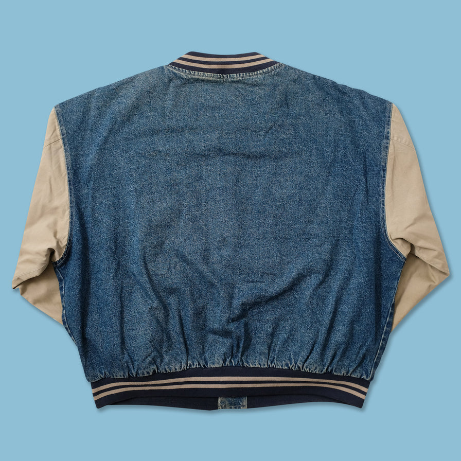 Vintage Denim Varsity Jacket XXLarge 