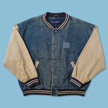 Vintage Denim Varsity Jacket XXLarge 