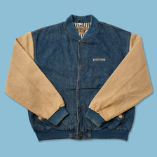 Vintage Denim Varsity Jacket XLarge 