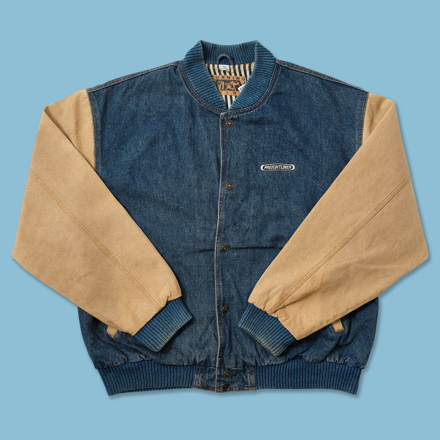 Vintage Denim Varsity Jacket XLarge 