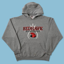 Vintage Russell Athletic Red Hawk Basketball Hoody Large 