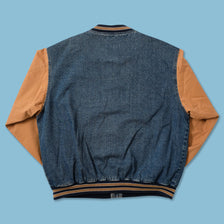 Vintage Denim Varsity Jacket XLarge 