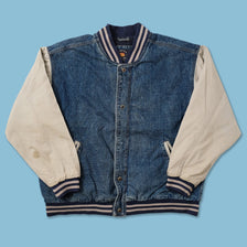 Vintage Route 66 Padded Denim Varsity Jacket XLarge 