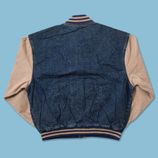 Vintage Denim Varsity Jacket XLarge 