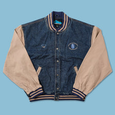 Vintage Denim Varsity Jacket XLarge 
