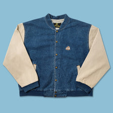 Vintage Denim Varsity Jacket XLarge 