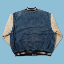 Vintage Padded Denim Varsity Jacket XLarge 