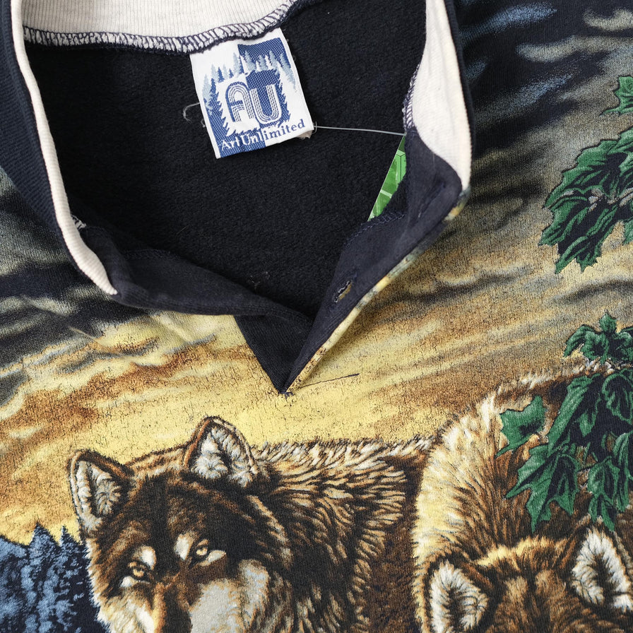 Vintage Wolves Sweater Large 