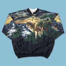 Vintage Wolves Sweater Large 