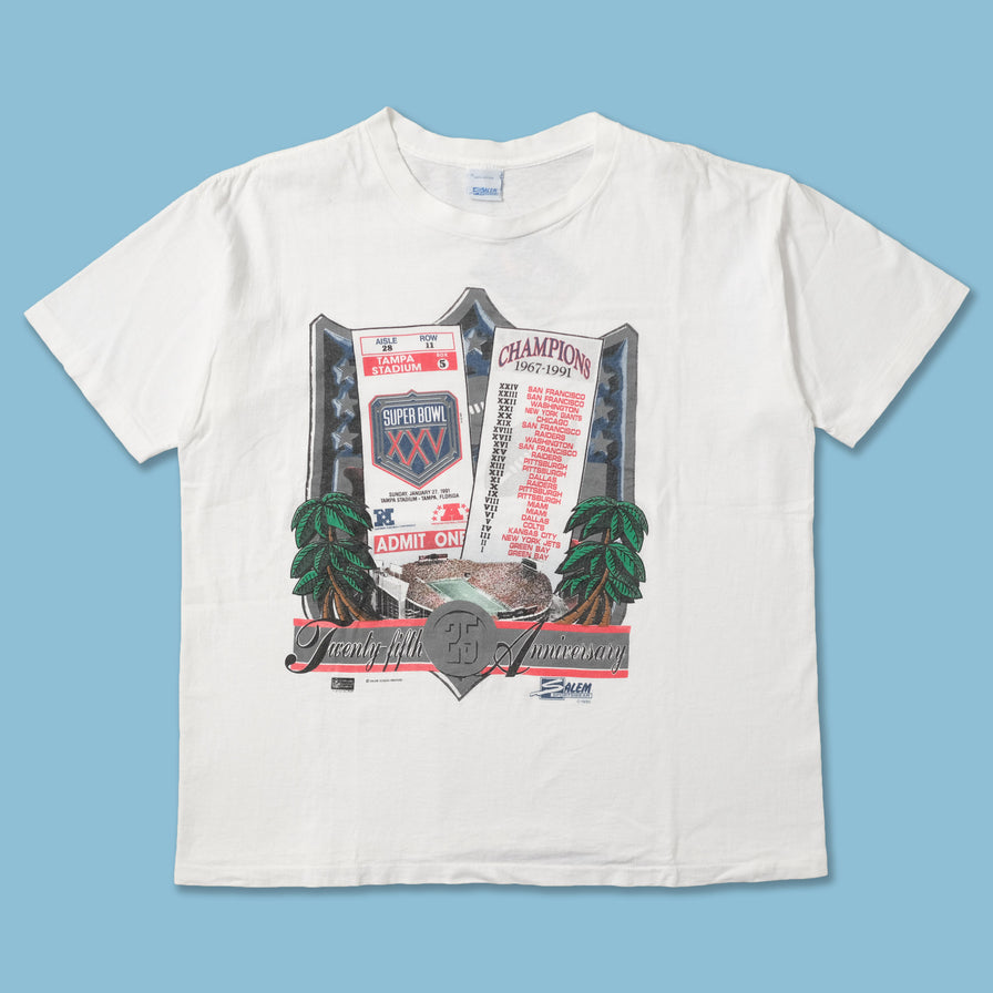 Vintage 1990 Super Bowl XXV T-Shirt XLarge 