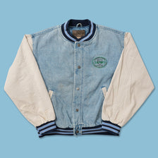 Vintage Denim Varsity Jacket Large 