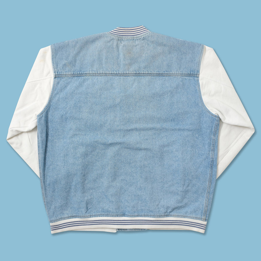 Vintage Denim Varsity Jacket XLarge 