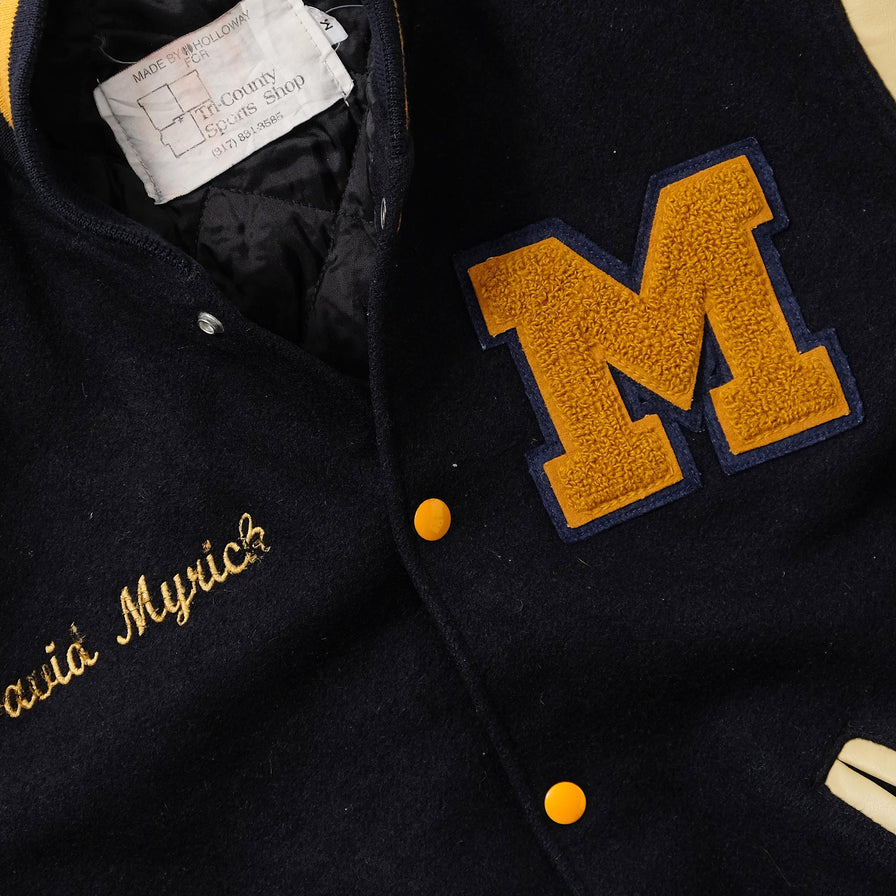 Vintage Wool Leather Varsity Jacket Medium 