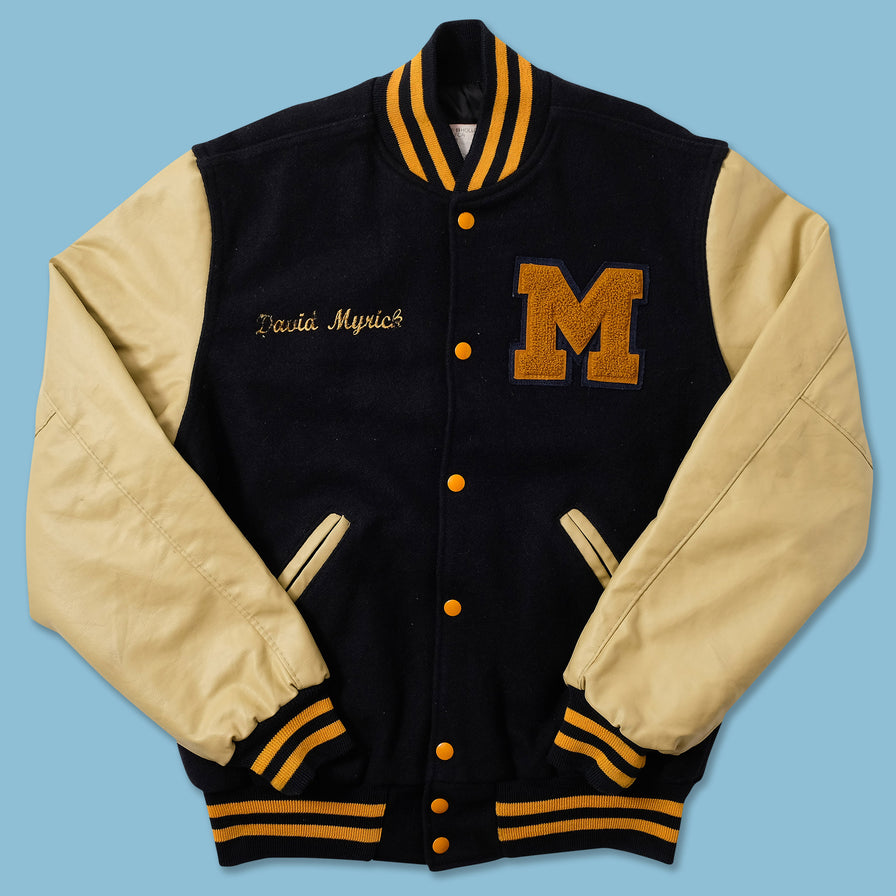 Vintage leather varsity discount jacket