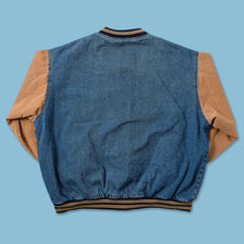 Vintage Denim Varsity Jacket 3XLarge