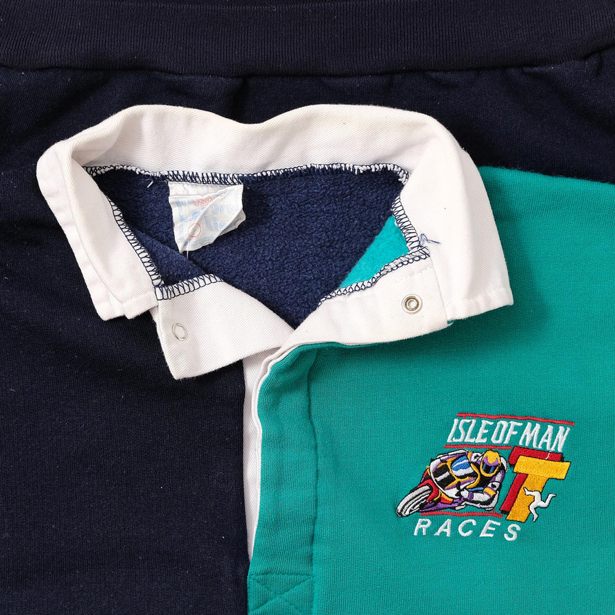 Vintage Isle of Man Races Rugby Sweater Small 