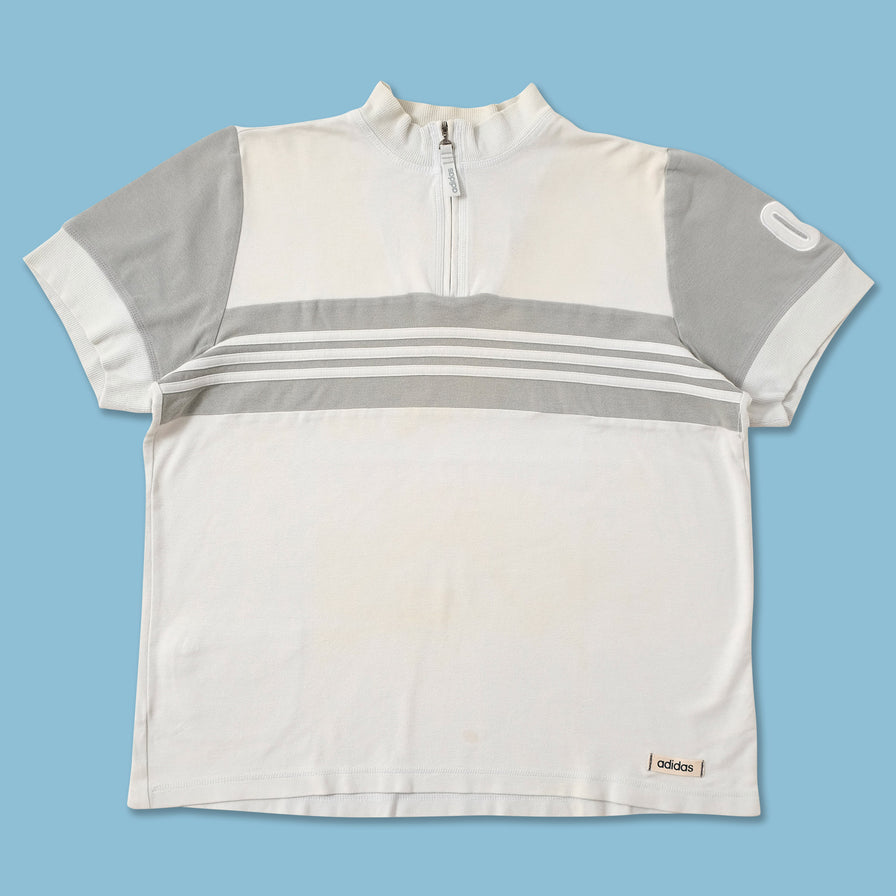 Vintage adidas Q-Zip T-Shirt Medium 
