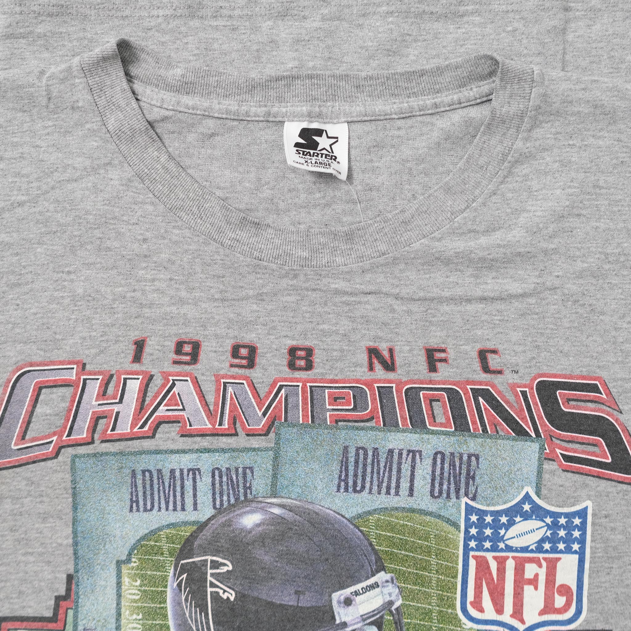 NEW 1998 NFC CHAMPIONS ATLANTA FALCONS SUPERBOWL XXXIII STARTER T SHIRT  XLARGE