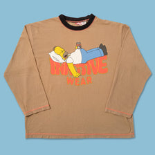 Vintage Homer Simpson Inactive Wear Longsleece XLarge 